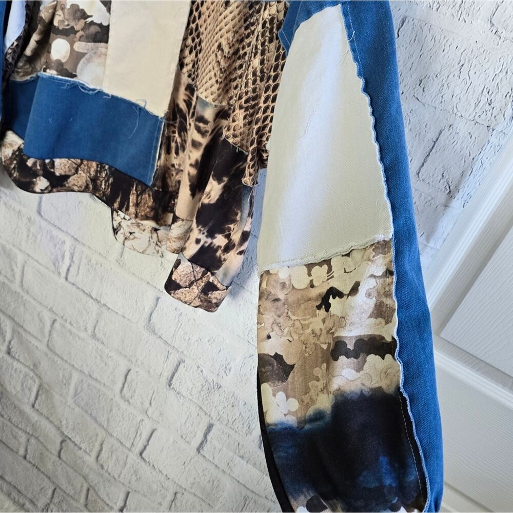 Zara Patchwork Mixed Print Long Sleeve Top - Picture 6 of 13